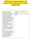 WebCE Practice Exam Questions and&NewLine;Answers with Verified Solutions &vert; Latest&NewLine;Updated 2026