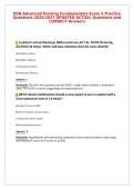BSN Advanced Nursing Fundamentals Exam 5 Practice&NewLine;Questions 2026&sol;2027 UPDATED ACTUAL Questions and&NewLine;CORRECT Answers