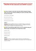 BSN Advanced Nursing Fundamentals Exam 6 Practice&NewLine;UPDATED ACTUAL Questions and CORRECT Answers