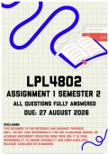 LPL4802 Assignment 1 Semester 2 MEMO &vert; Due 27 August 2026