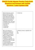 WebCE Florida Adjuster Practice Tests Exam&NewLine;Questions and Answers with Verified&NewLine;Solutions &vert; Latest Updated 2026