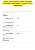 WebCE Insurance Fraud Exam Questions&NewLine;and Answers with Verified Solutions &vert; Latest&NewLine;Updated 2026