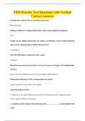 TIPS Practice Test Questions with Verified&NewLine;Correct Answers