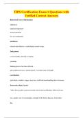 TIPS Certification Exam 1 Questions with&NewLine;Verified Correct Answers