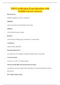 TIPS Certification Exam Questions with&NewLine;Verified Correct Answers
