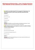 BSN Advanced Pharmacology - Exam 4 Practice Questions&NewLine;2026 UPDATED ACTUAL Questions and CORRECT Answers