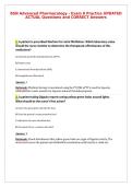 BSN Advanced Pharmacology - Exam 8 Practice UPDATED&NewLine;ACTUAL Questions and CORRECT Answers