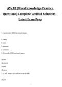 ASVAB Word Knowledge Practice Questions&comma; Complete Verified Solutions&comma; Latest Exam Preparation 2027&sol;2028