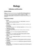 Class 9 Biology definition and its branches 