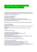 BIOL 2321 UNIT 2 EXAM PRACTICE QUESTIONS AND ANSWERS