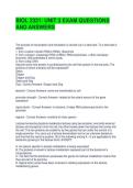 BIOL 2321 UNIT 3 EXAM QUESTIONS AND ANSWERS