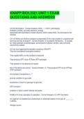 KNAPP BIOL2321 UNIT 1 EXAM QUESTIONS AND ANSWERS