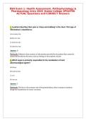 BSN Exam 1&colon; Health Assessment&comma; Pathophysiology &&NewLine;Pharmacology Intro 2026 &vert;Galen College UPDATED&NewLine;ACTUAL Questions and CORRECT Answers