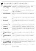 Central Sterile Processing Technician Vocabulary List &sol; 200&plus; Must-Know Terms &sol; Score 100&percnt; &sol; 2025&ndash;2026 Update&NewLine;&NewLine;