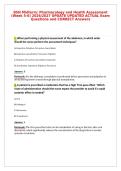BSN Midterm&colon; Pharmacology and Health Assessment&NewLine;&lpar;Week 5-6&rpar; 2026&sol;2027 UPDATE UPDATED ACTUAL Exam&NewLine;Questions and CORRECT Answers