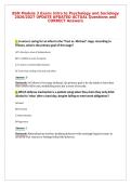 BSN Module 3 Exam&colon; Intro to Psychology and Sociology&NewLine;2026&sol;2027 UPDATE UPDATED ACTUAL Questions and&NewLine;CORRECT Answers