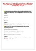 BSN Module 14&colon; Leadership&comma; Management & Delegation&NewLine;Exam 2026&sol;2027 UPDATE UPDATED ACTUAL Questions&NewLine;and CORRECT Answers