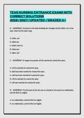 TEAS NURSING ENTRANCE EXAMS WITH CORRECT SOLUTIONS 2026&sol;UPDATED EXAMS &sol;JUST RELEASED &sol;GRADED A&plus;