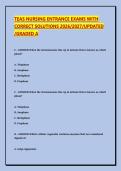 TEAS NURSING ENTRANCE EXAMS WITH CORRECT ANSWERS 2026&sol;UPDATED EXAMS &sol;JUST RELEASED &sol;GRADED A&plus;