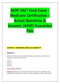 AHIP 2027 Final Exam &ndash; &NewLine;Medicare Certification &ndash; &NewLine;Actual Questions & &NewLine;Answers &lpar;AHIP&rpar; Guarantee &NewLine;Pass
