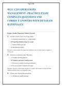 WGU C215 Operations Management Practice Exam&colon; A Comprehensive Review of Quality&comma; Capacity&comma; Supply Chain&comma; and Project Management