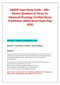 AOCNP Exam Study Guide &ndash; 400&plus; &NewLine;Review Questions & Terms for &NewLine;Advanced Oncology Certified Nurse &NewLine;Practitioner &lpar;2026&rpar; Board Exam Prep &NewLine;&lpar;PDF&rpar;