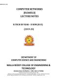 Computer Networks &lpar;R15A0513&rpar; COMPLETE Lecture Notes &vert; B&period;Tech III Year &vert; OSI&comma; TCP&sol;IP&comma; Routing&comma; Protocols&comma; & More