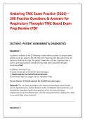 Kettering TMC Exam Practice &lpar;2026&rpar; &ndash; &NewLine;300 Practice Questions & Answers for &NewLine;Respiratory Therapist TMC Board Exam &NewLine;Prep Review &lpar;PDF
