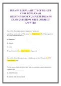  HESA 581 Legal Aspects of Health Care Final Exam&colon; A Comprehensive Question Bank on Healthcare Law&comma; Ethics&comma; and Compliance