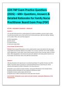 LEIK FNP Exam Practice Questions &NewLine;&lpar;2026&rpar; &ndash; 600&plus; Questions&comma; Answers & &NewLine;Detailed Rationales for Family Nurse &NewLine;Practitioner Board Exam Prep &lpar;PDF&rpar; 