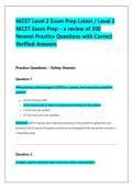 NICET Level 2 Exam Prep Latest &sol; Level 2 &NewLine;NICET Exam Prep &ndash; a review of 200 &NewLine;Newest Practice Questions with Correct &NewLine;Verified Answers