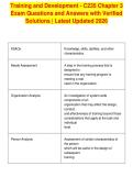 Training and Development - C235 Chapter 3&NewLine;Exam Questions and Answers with Verified&NewLine;Solutions &vert; Latest Updated 2026&NewLine;
