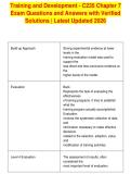 Training and Development - C235 Chapter 7&NewLine;Exam Questions and Answers with Verified&NewLine;Solutions &vert; Latest Updated 2026