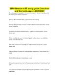 BMW Member ASE study guide Questions and Correct Answers 2026&sol;2027