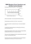 BMW Members Exam Questions and Verified Correct Answers