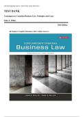 COMPLETE TEST BANK FOR CONTEMPORARY CANADIAN BUSINESS LAW PRINCIPLES AND CASES 12TH EDITION &vert; ALL CHAPTERS 1-35 VERIFIED QUESTIONS & ANSWERS WITH RATIONALES &vert; CANADIAN BUSINESS LAW EXAM PREP