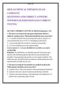 HESI A2 Critical Thinking Exam&colon; Complete Practice Questions and Answers