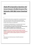 Alaska RN Jurisprudence Questions And &NewLine;Correct Answers &lpar;Verified Answers&rpar; Plus &NewLine;Rationales 2026 Q&A Instant Download &NewLine;Pdf 
