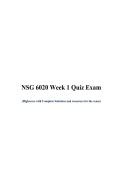 NSG 6020 Week 1 Quiz Exam South University 2026&sol;2027 &vert; Practice Questions&comma; Answers & Study Guide