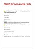BSN Pediatric Nursing Final Exam Version 3 Practice&NewLine;UPDATED ACTUAL Questions and CORRECT Answer