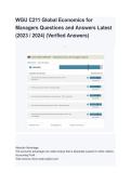 WGU C211 Global Economics 2026&sol;2027 &vert; Study Guide&comma; Practice Questions & Exam Prep