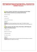 BSN Registered Nurse Exam Preparation - Comprehensive&NewLine;Quiz 2026&sol;2027 UPDATE UPDATED ACTUAL Questions and&NewLine;CORRECT Answers