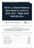 HESI A2 Math Problems Questions & Answers 2026-2027 High-Yield Math Review