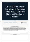 OB HESI Final Exam Questions & Answers 2026&sol;2027 Updated Maternal-Newborn Review