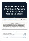 Community HESI Exam 1 Questions & Answers 2026-2027 Latest Verified Questions