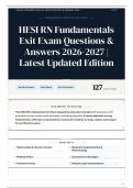HESI RN Fundamentals Exit Exam Questions & Answers 2026-2027 Latest Updated Edition