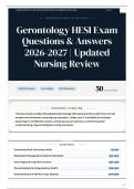 Gerontology HESI Exam Questions & Answers 2026&sol;2027 Updated Nursing Review
