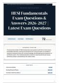 HESI Fundamentals Exam Questions & Answers 2026-2027 Latest Exam Questions
