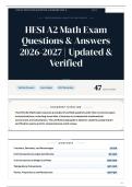 HESI A2 Math Exam Questions & Answers 2026-2027 Updated & Verified