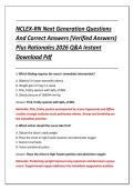 NCLEX-RN Next Generation Questions &NewLine;And Correct Answers &lpar;Verified Answers&rpar; &NewLine;Plus Rationales 2026 Q&A Instant &NewLine;Download Pdf
